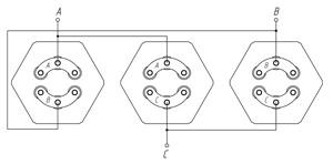 Альтернативная схема подключения трёх ТЭНов "Треугольником"