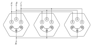 Схема подключения трёх ТЭНов "Звездой"