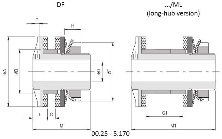 Муфта предохранительная фрикционная DF/ML (3D-модель)